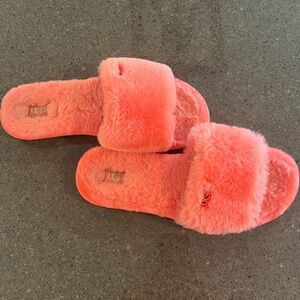 Orange ugg slide slippers size 7